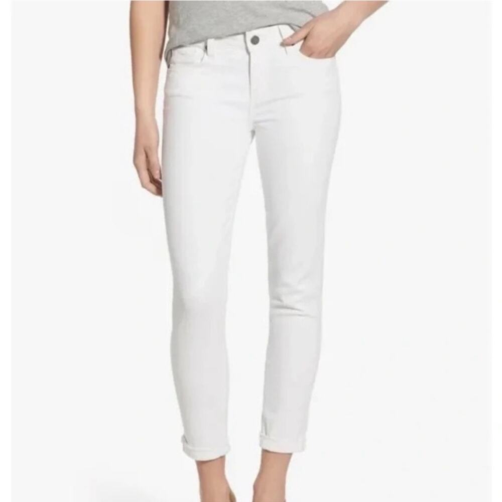 PAIGE White Skyline Crop Peg Bottom Jeans Size 30